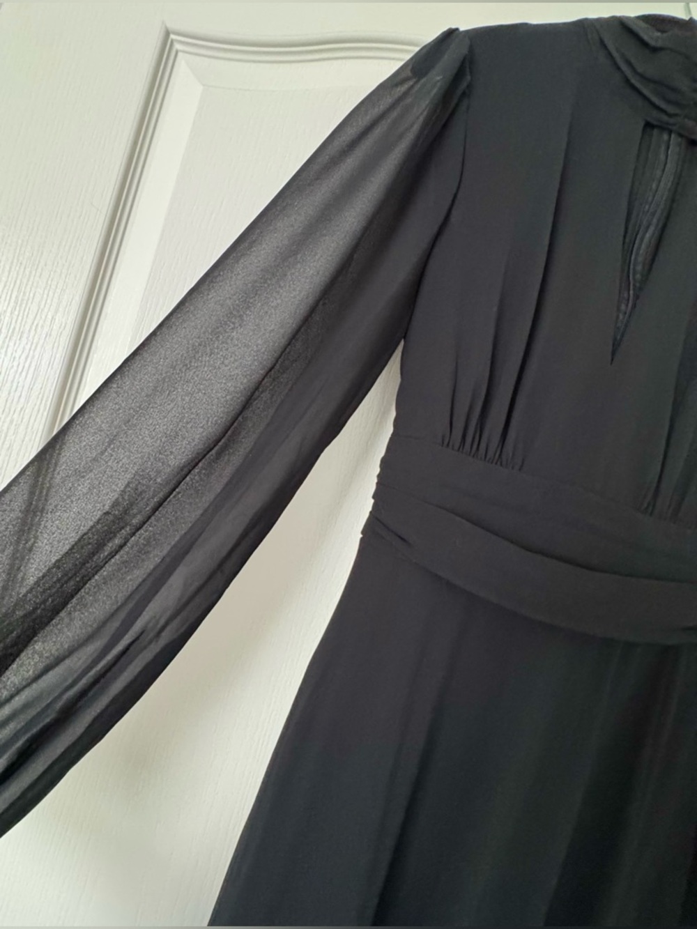 Lulu's Black Maxi Dress with Keyhole Neckline and High Side Slit - Picture 9 of 10